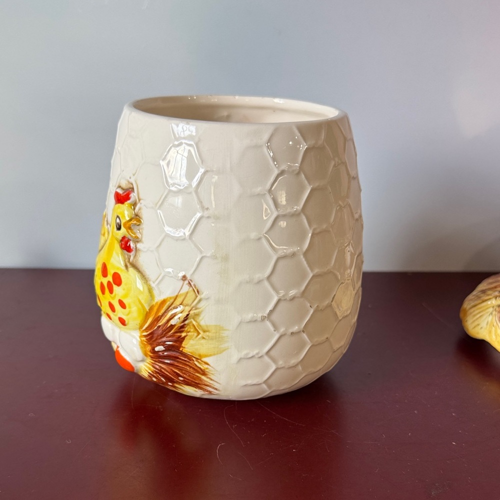 Vintage Sears Roebuck "Chicken Little" ceramic kitchen canister, made in Japan - Picture 9 of 16